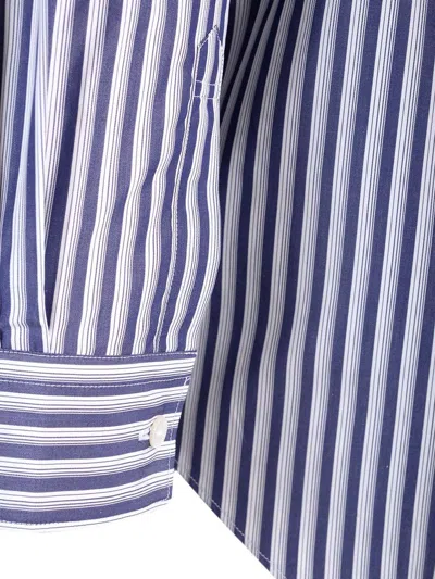 Comme Des Garçons Shirt Striped Shirt With Pocket Classic White In Blue