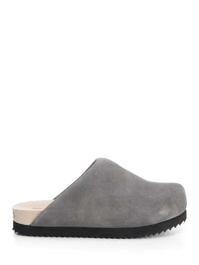 Wud Suede Clogs Sandals Grey