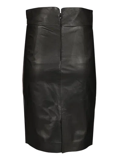Tagliatore Suede Midi Skirt Skirts Black
