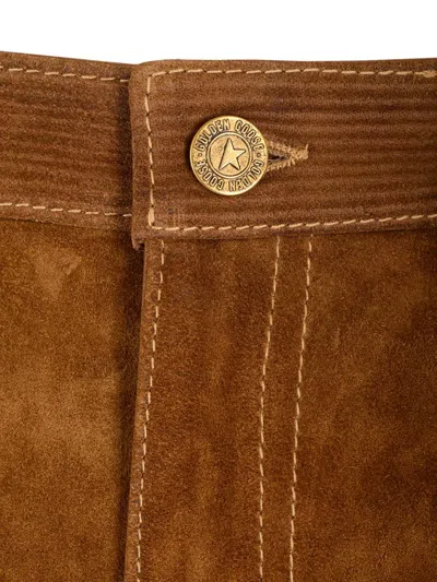 Golden Goose Journey Leather Pant Straight Clothing In Brown