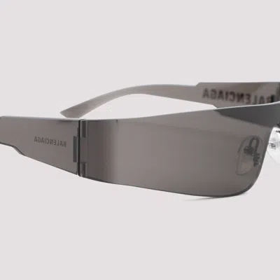 Balenciaga Black Mono Rectangle Sunglasses In Gray