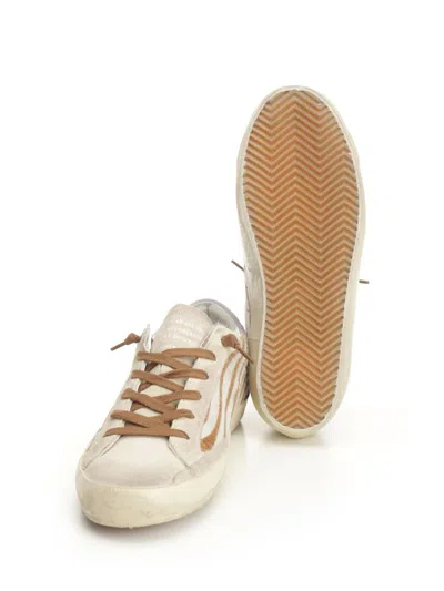 Golden Goose Super-star Zebra Horsy Upper Suede Toe And Heel Laminated Star Sneakers Multicolor In Neutral