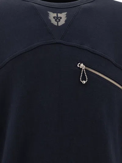 Human Made Sweatshirt With Functional Zipper Pocket In Blue