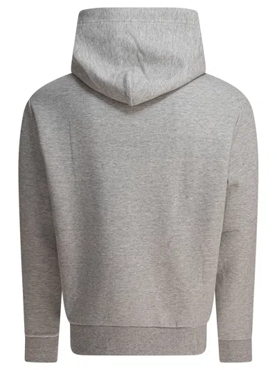 Polo Ralph Lauren Logo Embossed Drawstring Hoodie In Gray