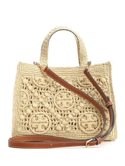 Tory Burch T Monogram Handbags Beige