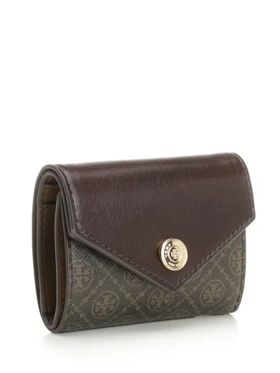 Tory Burch T Monogram Coated Canvas Small Envelope Wallet Wallets Beige