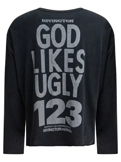 Rrr123 Black Cotton T-shirt In Black