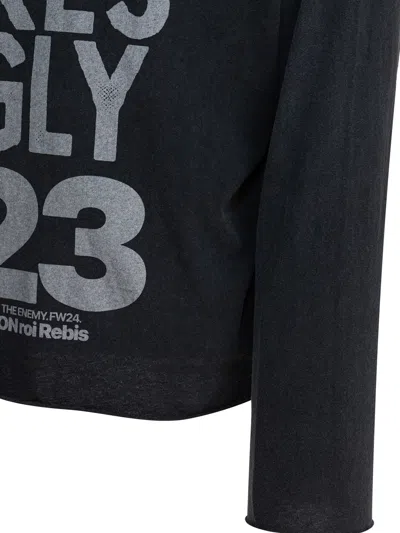 Rrr123 Black Cotton T-shirt In Black