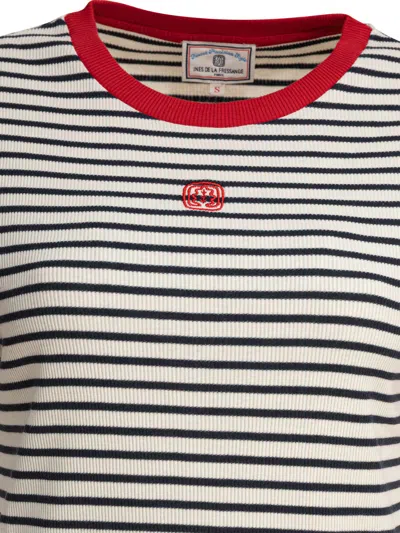 Ines De La Fressange Striped Ribbed Top In Black