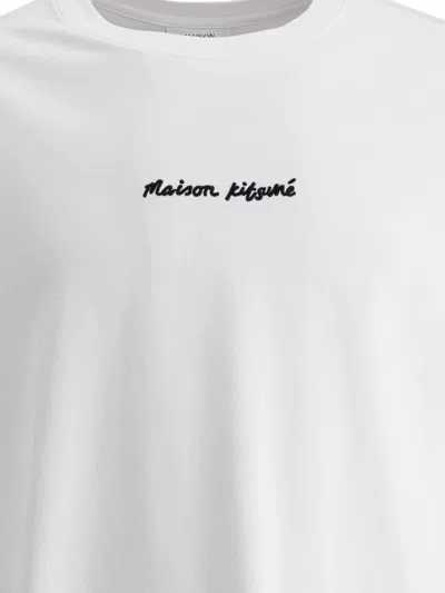Maison Kitsuné Maison Kitsune Line Handwriting Oversized T-shirt In White