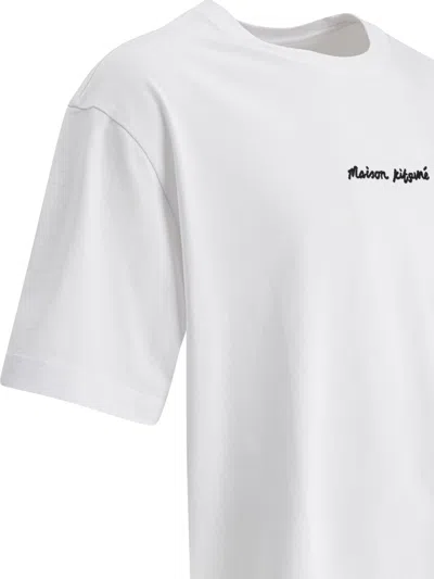 Maison Kitsuné Maison Kitsune Line Handwriting Oversized T-shirt In White