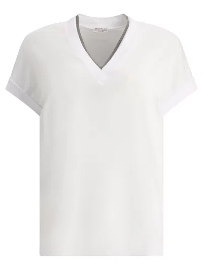 Brunello Cucinelli Classic White V-neck T-shirt