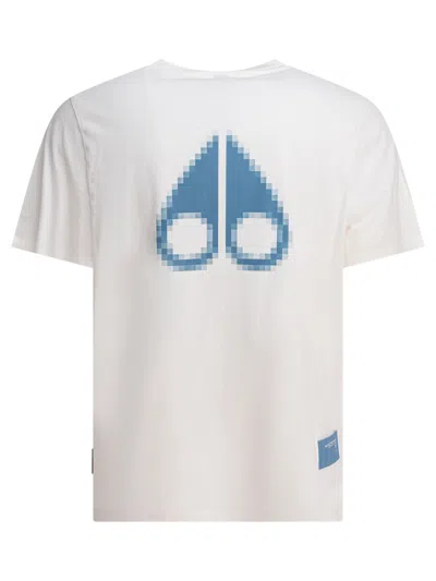 Moose Knuckles Crew Neck Short Sleeves Graphic Print In White
