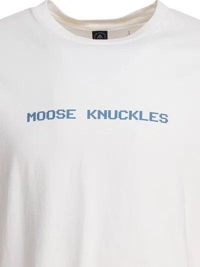 Moose Knuckles Crew Neck Short Sleeves Graphic Print In White