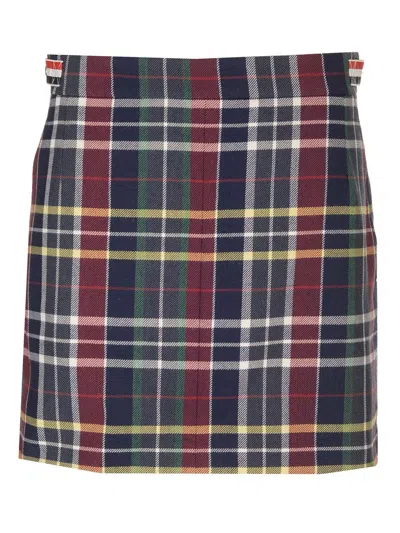 Thom Browne Wool Twill Mini Skirt In