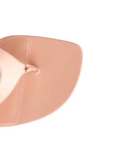 Ferragamo Leather Leliu 95 Thong Sandals With Bow Detail In Pink