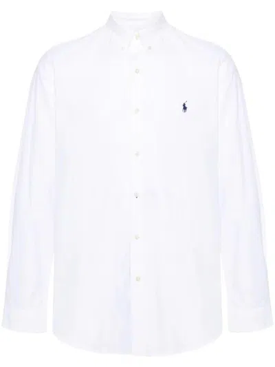 Polo Ralph Lauren Polo Pony-embroidered Long-sleeve Shirt In White