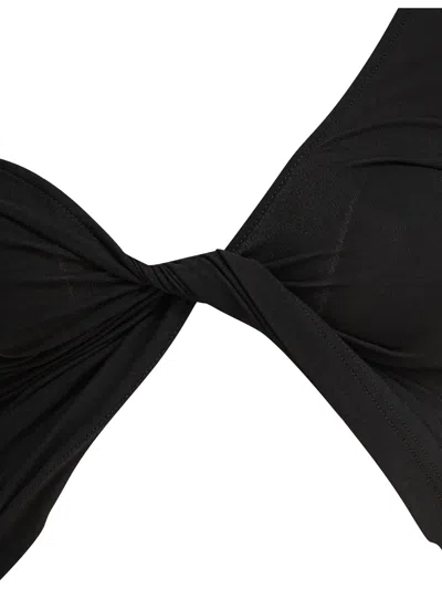 Courrèges Cropped One-shoulder Twist Front Long Sleeve In Black