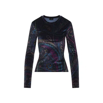 Etro Velvet Top In Multi