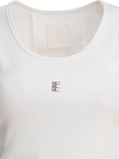 Givenchy Canotta In Cotone Stretch Bianco Donna