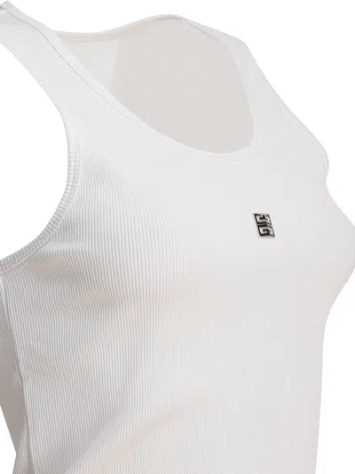 Givenchy Canotta In Cotone Stretch Bianco Donna