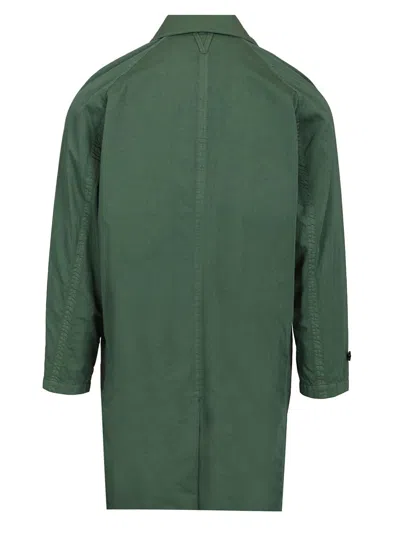 Valstar Torino Rain Coat Garment Dyed Cotton And Nylon Green In Green