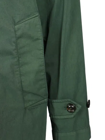 Valstar Torino Rain Coat Garment Dyed Cotton And Nylon Green In Green