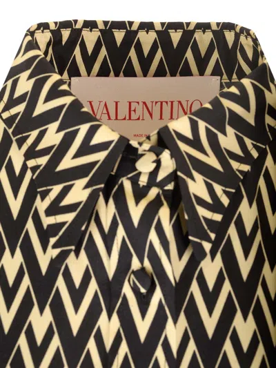 Valentino Toute La V Twill Shirt Shirts Multicolor In Black