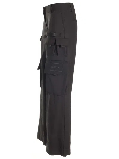 Off-white Black Virgin Wool Toybox Cargo Pants In Black