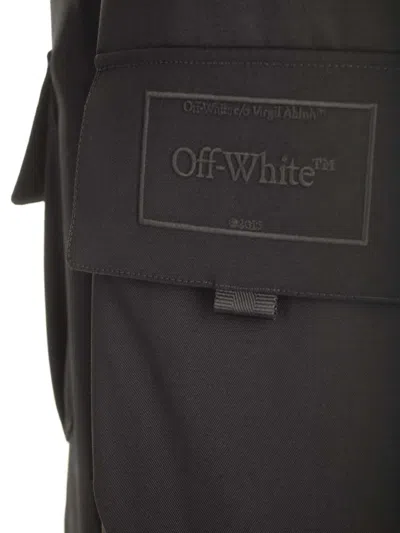 Off-white Black Virgin Wool Toybox Cargo Pants In Black