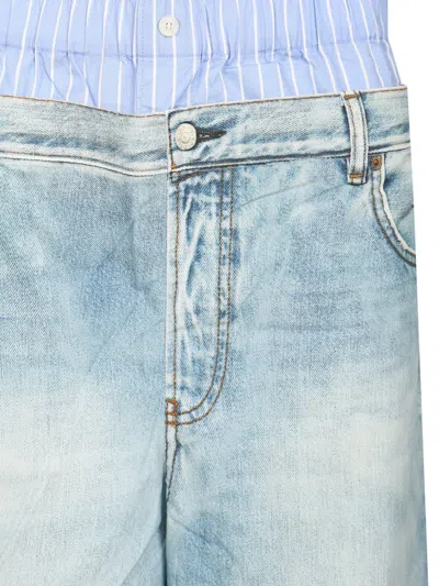 Acne Studios Trompe-loeil Print Trousers In Blue
