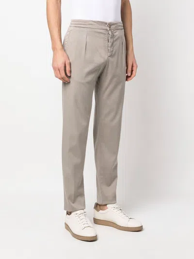 Kiton Trousers Featuring Front Pleats And Belt Loops
