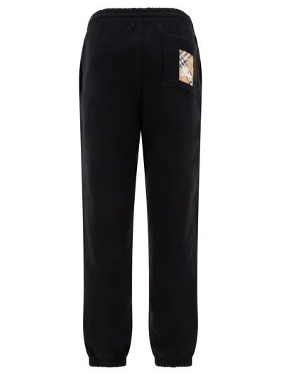 Burberry Ekd Check Patch Track Pants In Black