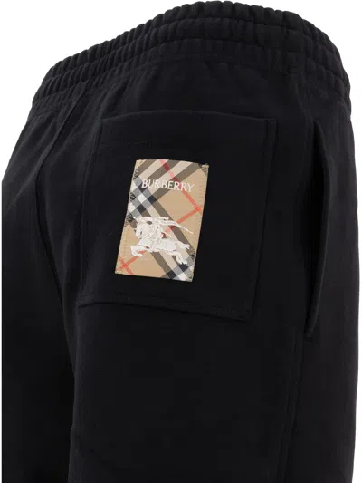 Burberry Ekd Check Patch Track Pants In Black