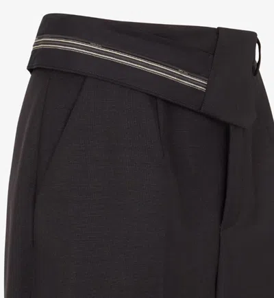 Fendi Women Wool Trousers In Black