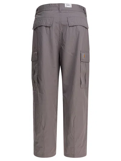 Carhartt Logo-patch Cargo Pants In Gray