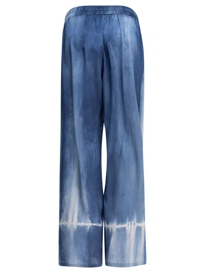 Sleep No More Light Blue Silk Trousers In Blue