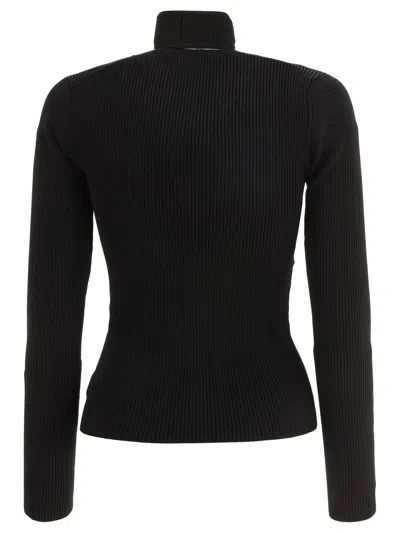 Coperni Turtleneck With Cut-out Tops Black In Black