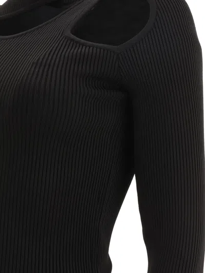 Coperni Turtleneck With Cut-out Tops Black In Black