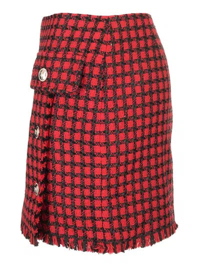 Versace Tweed Mini Skirt Skirts Red In Red