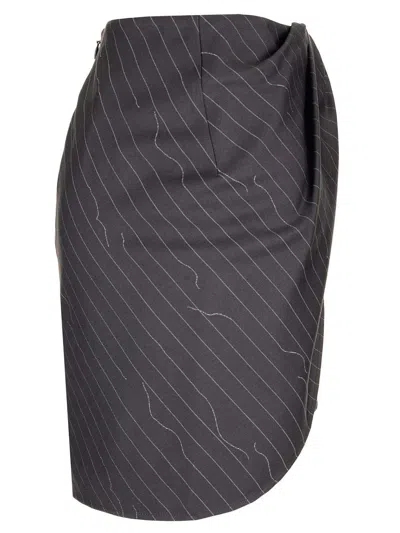 Off-white Off White "pinstripe Twist" Skirt