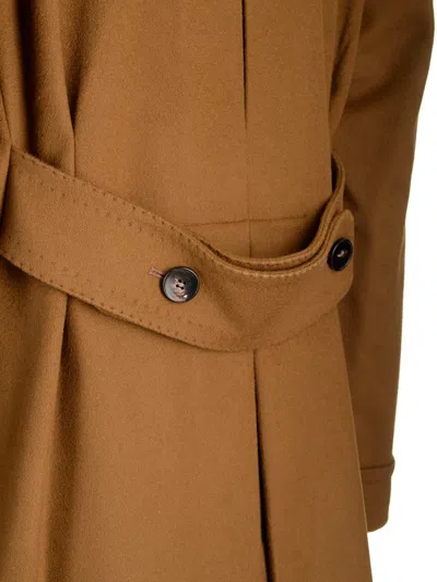 Guarinucci Ulster Tobacco Coat In Virgin Wool And Cashmere Coats Brown