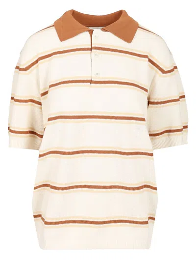 Dunst Unisex Striped Polo Knit Polo Shirt Multicolor