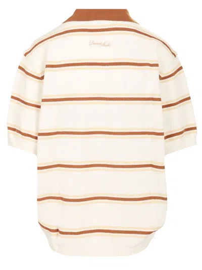 Dunst Unisex Striped Polo Knit Polo Shirt Multicolor