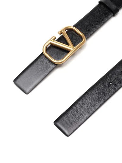 Valentino V Logo Belts Black In Black