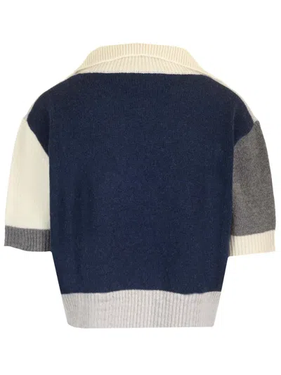 Marni V Neck Sweater Polo Shirt Grey In Neutral