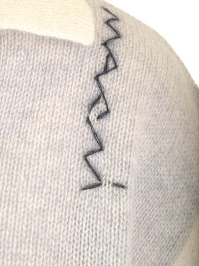 Marni V Neck Sweater Polo Shirt Grey In Neutral