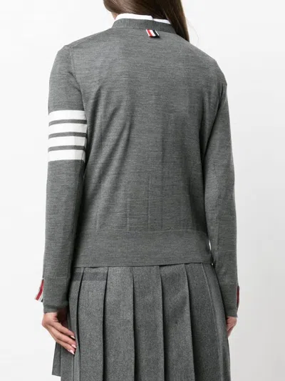 Thom Browne Wool Relaxed 4-bar Cardigan In Gray