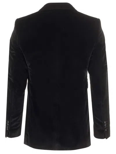 Dolce & Gabbana Velvet Tuxedo Jacket Jackets Black In Black