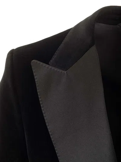 Dolce & Gabbana Velvet Tuxedo Jacket Jackets Black In Black